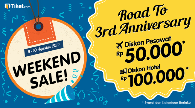 Kado Diskon Melimpah di WEEKEND SALE Road to 3rd Anniversary