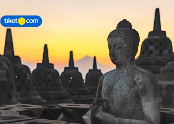 sunset di sekitar candi borobudur