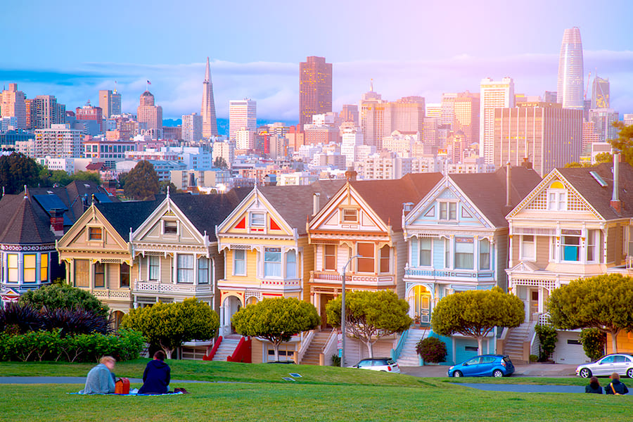 tempat wisata di san francisco - Painted Ladies