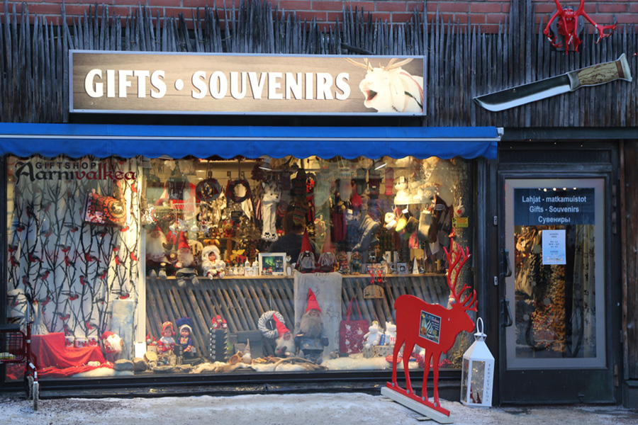 visit local gift shop in finland
