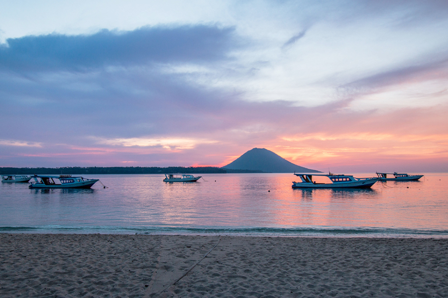 sunset in bunaken
