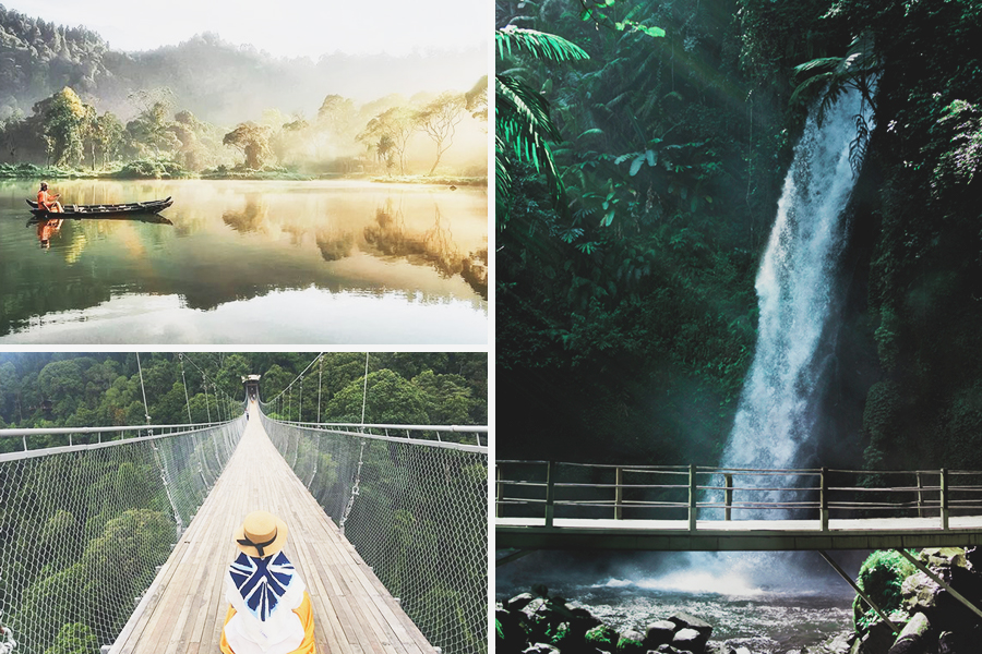 curug sawer and suspension bridge
