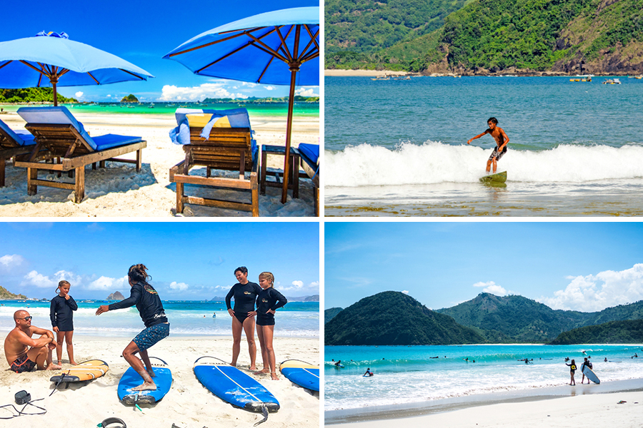 surfing in lombok