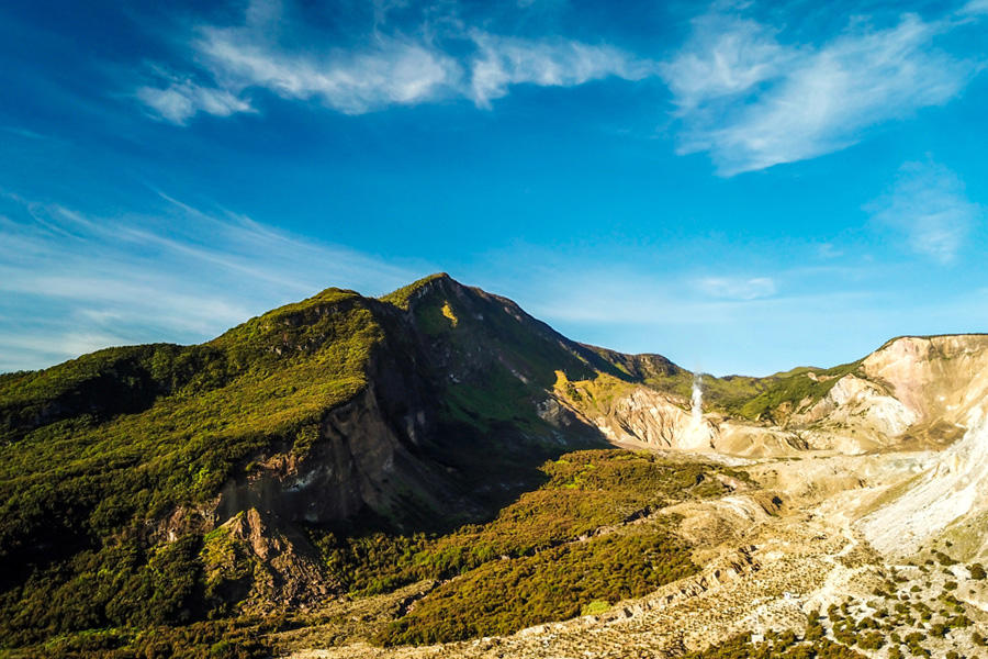easy hiking trails in indonesia - mount papandayan
