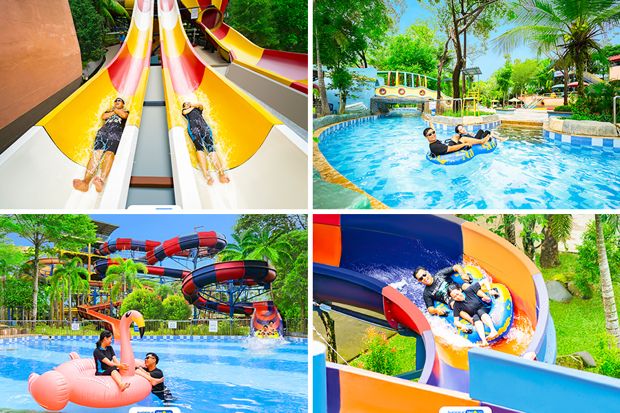 Main ke waterbom saat liburan Imlek di Indonesia