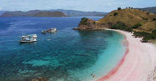 Cara Menuju Pantai Pink - Jalur Laut