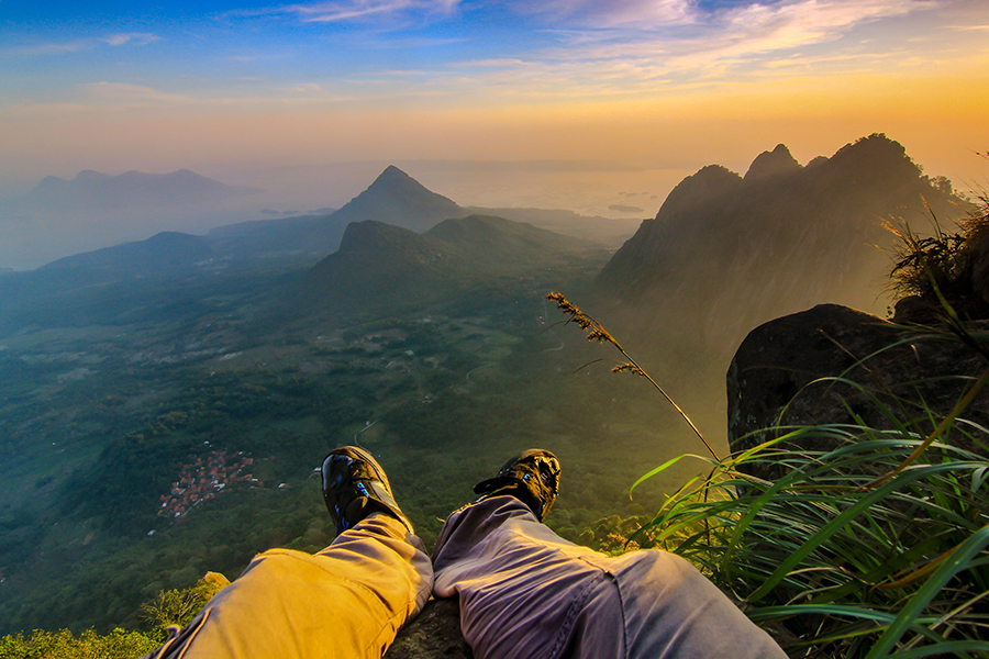 View from the top of Mount Bongkok overlooking Mount Parang, Purwakarta