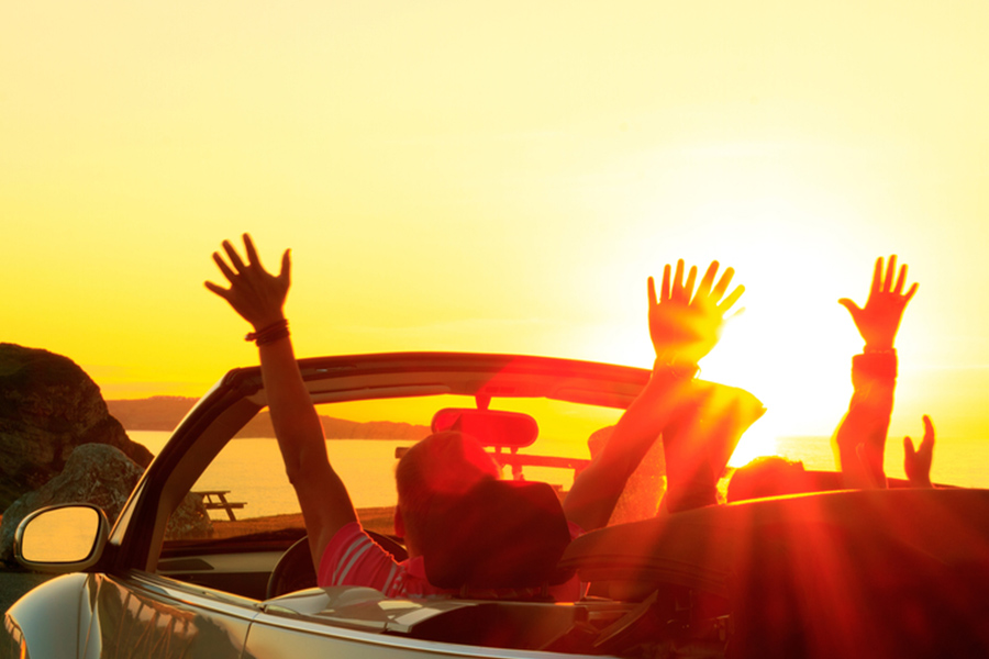 people in car heading to merese hill