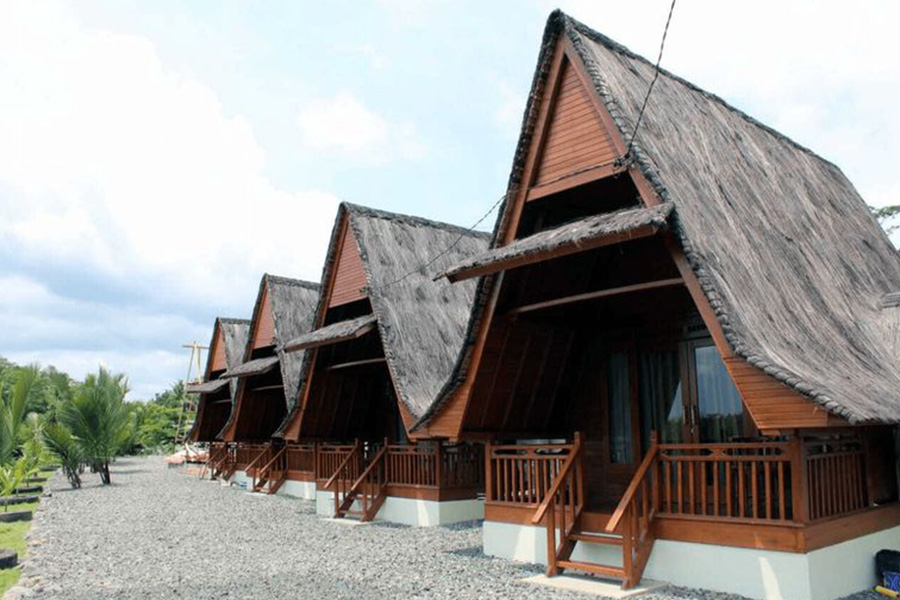 rustic house in modern setting west java