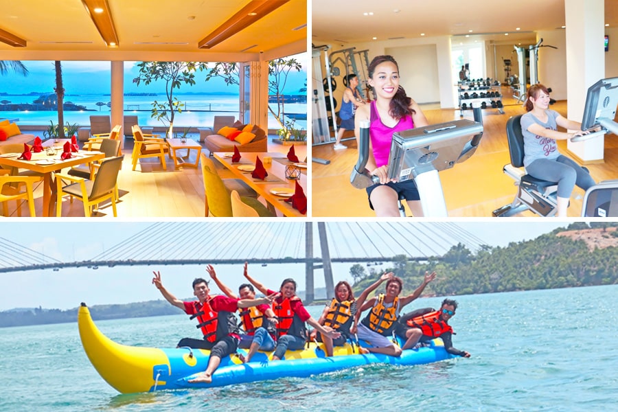 harris resort batam family having fun